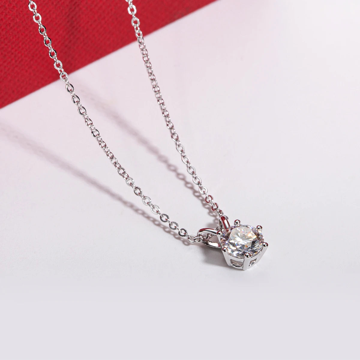 1 Carat D Color Moissanite Pendant Necklace