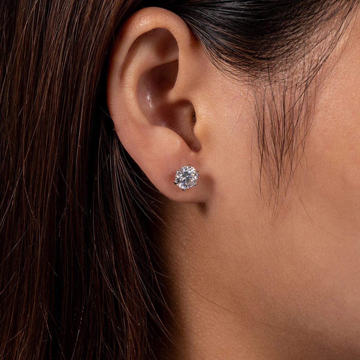1 CT VVS1 D Color Moissanite Stud Earrings