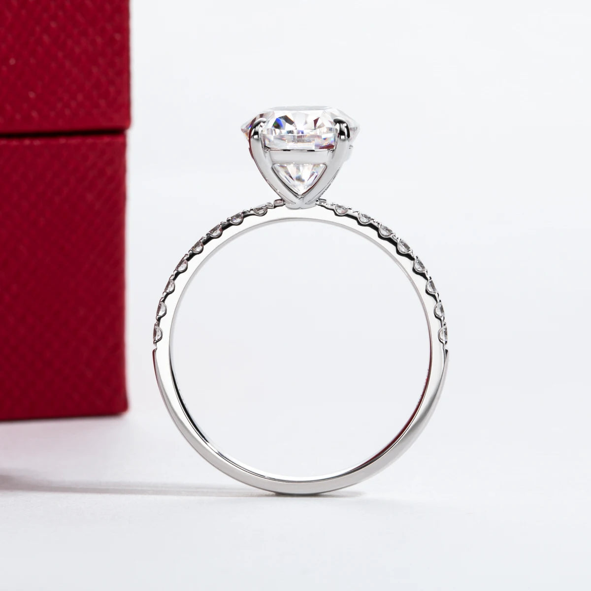 3 CT Oval Cut 14K Gold Moissanite Engagement Ring