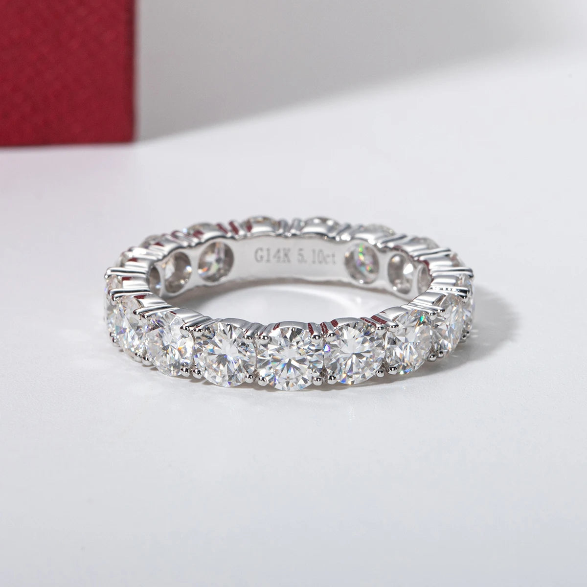 5 CTTW D Color Moissanite Eternity Ring