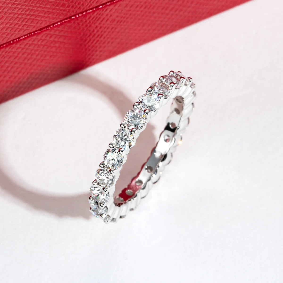 3MM D Color Lab Grown Diamond Eternity Wedding Band