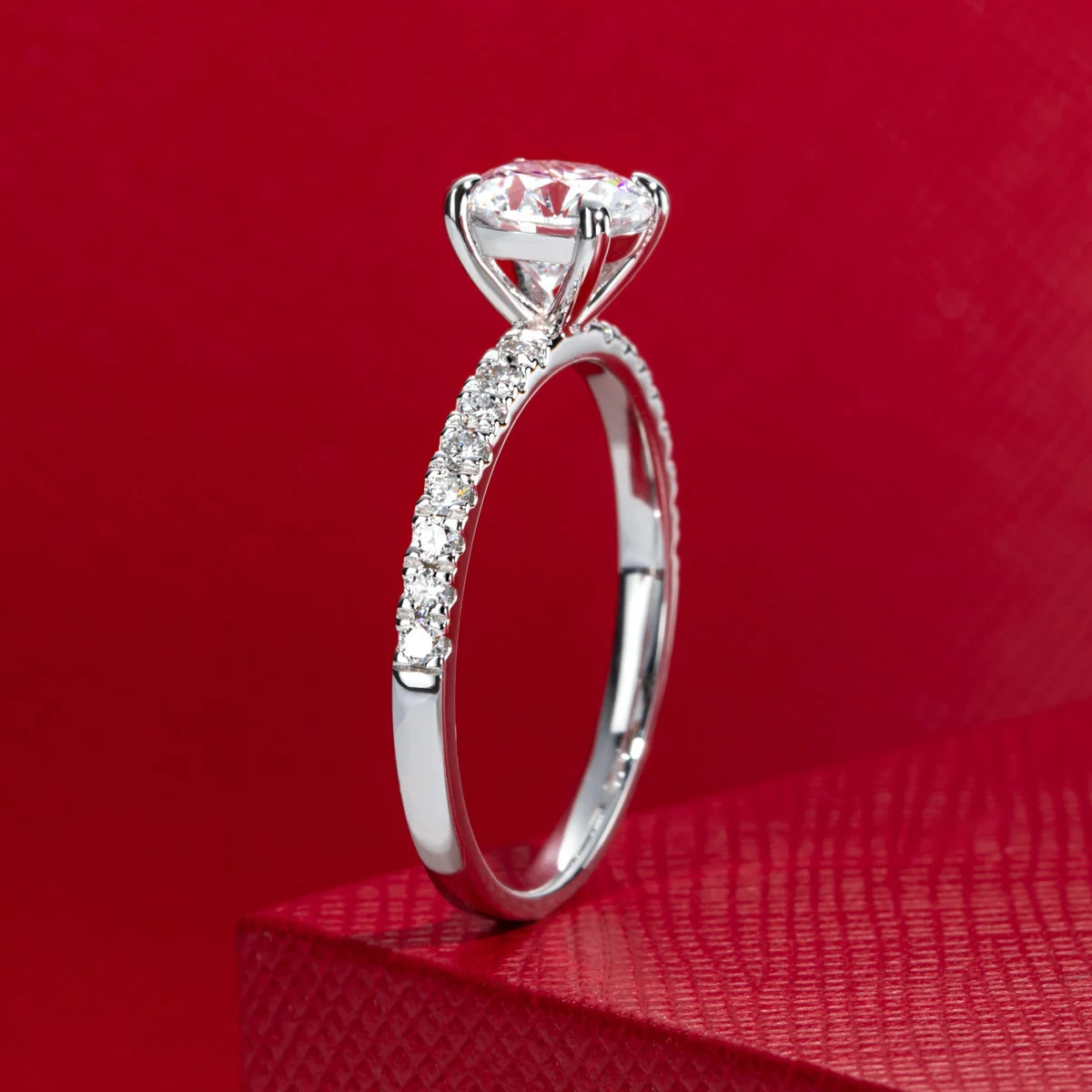 1 CT D Color Lab Grown Diamond Engagement Ring