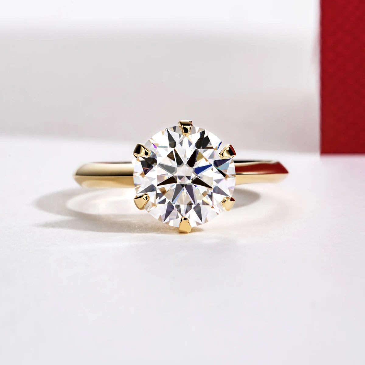 3 CT Round Cut Moissanite Engagement Ring