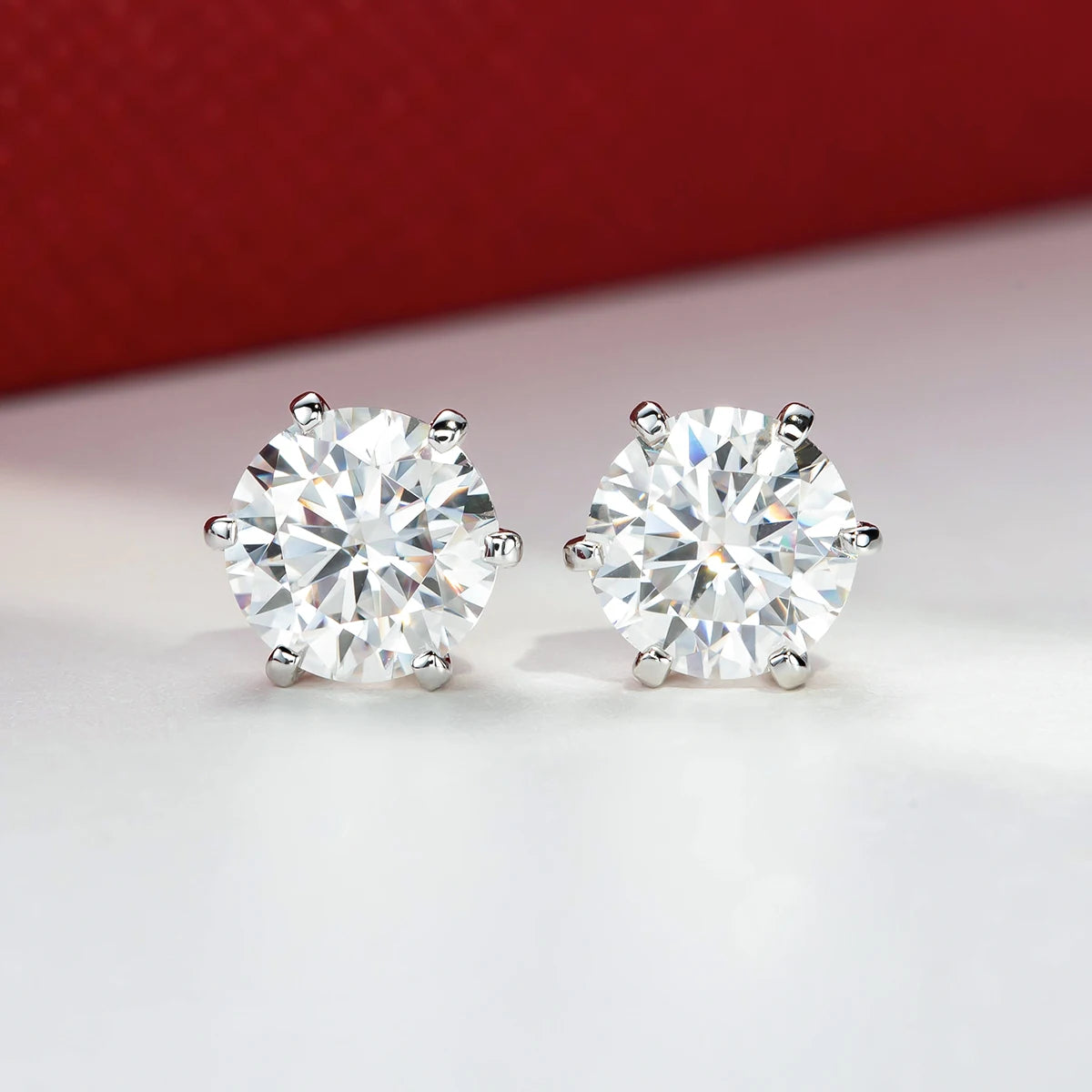 1 CT VVS1 D Color Moissanite Stud Earrings