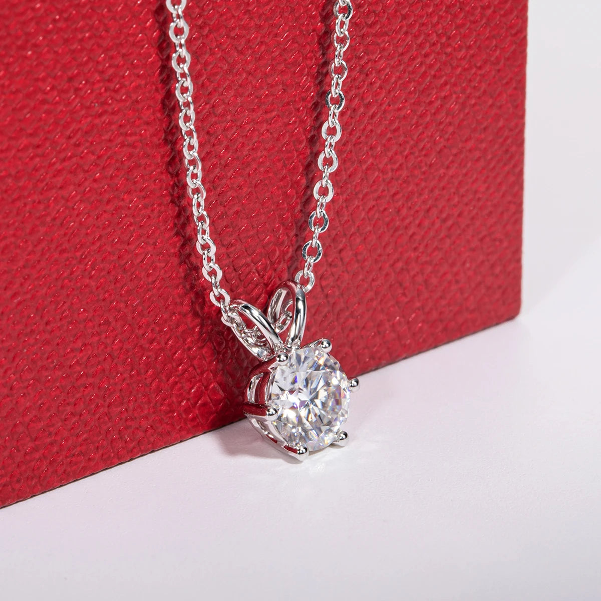 1 Carat D Color Moissanite Pendant Necklace