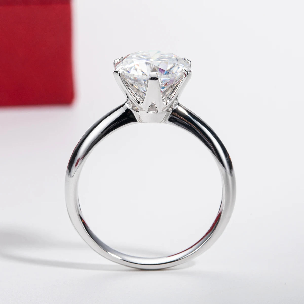 3 CT Round Cut Moissanite Engagement Ring