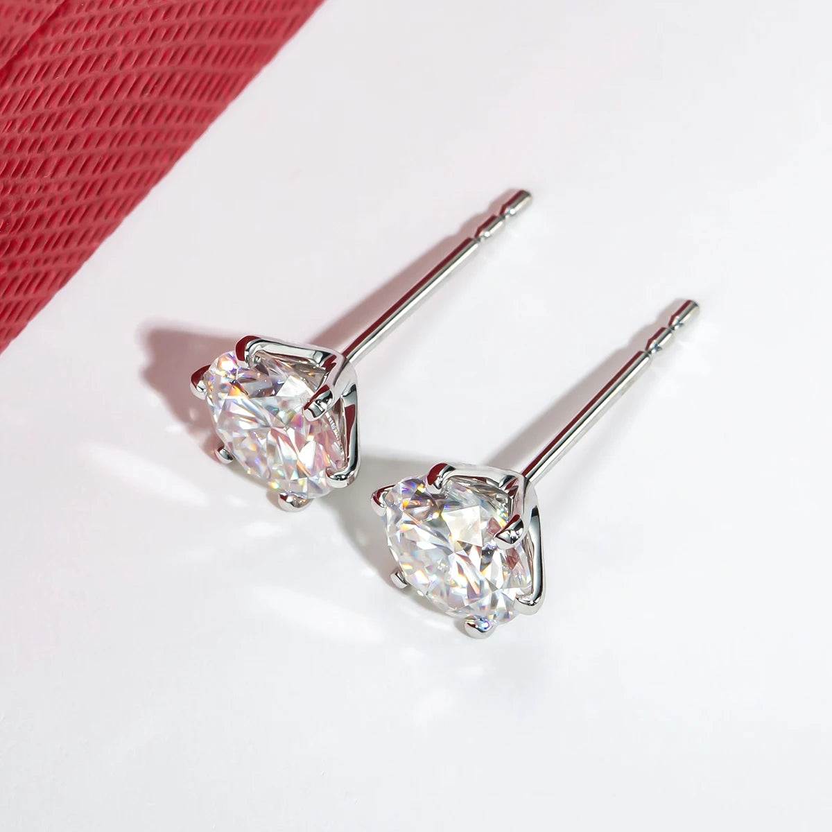 1 CT VVS1 D Color Moissanite Stud Earrings