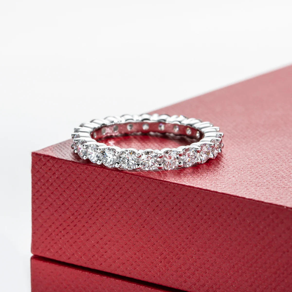 3MM D Color Lab Grown Diamond Eternity Wedding Band