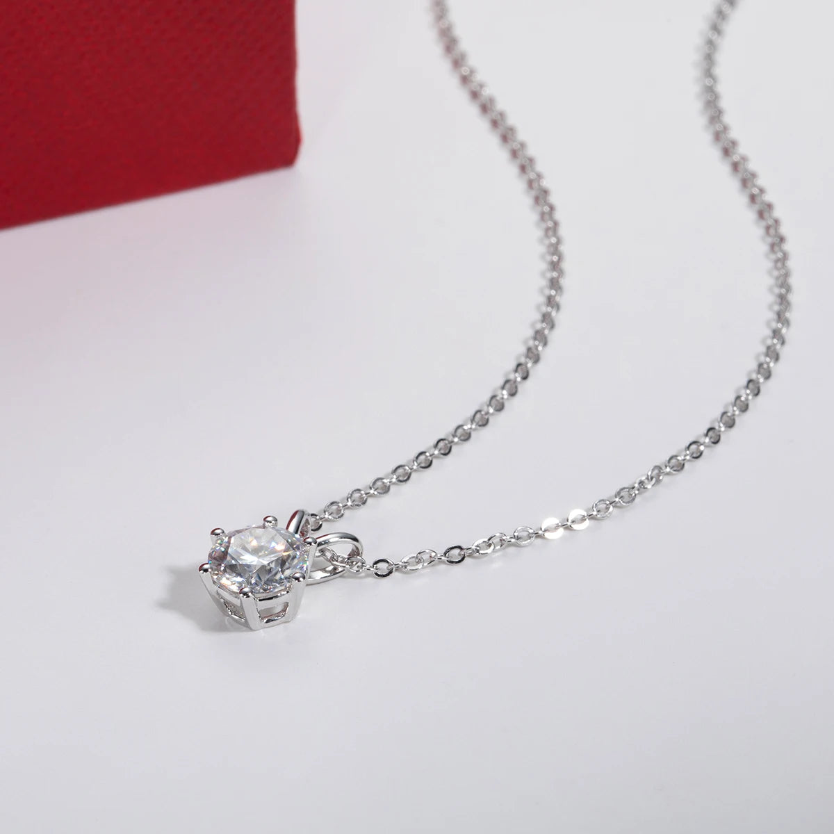 1 Carat D Color Moissanite Pendant Necklace