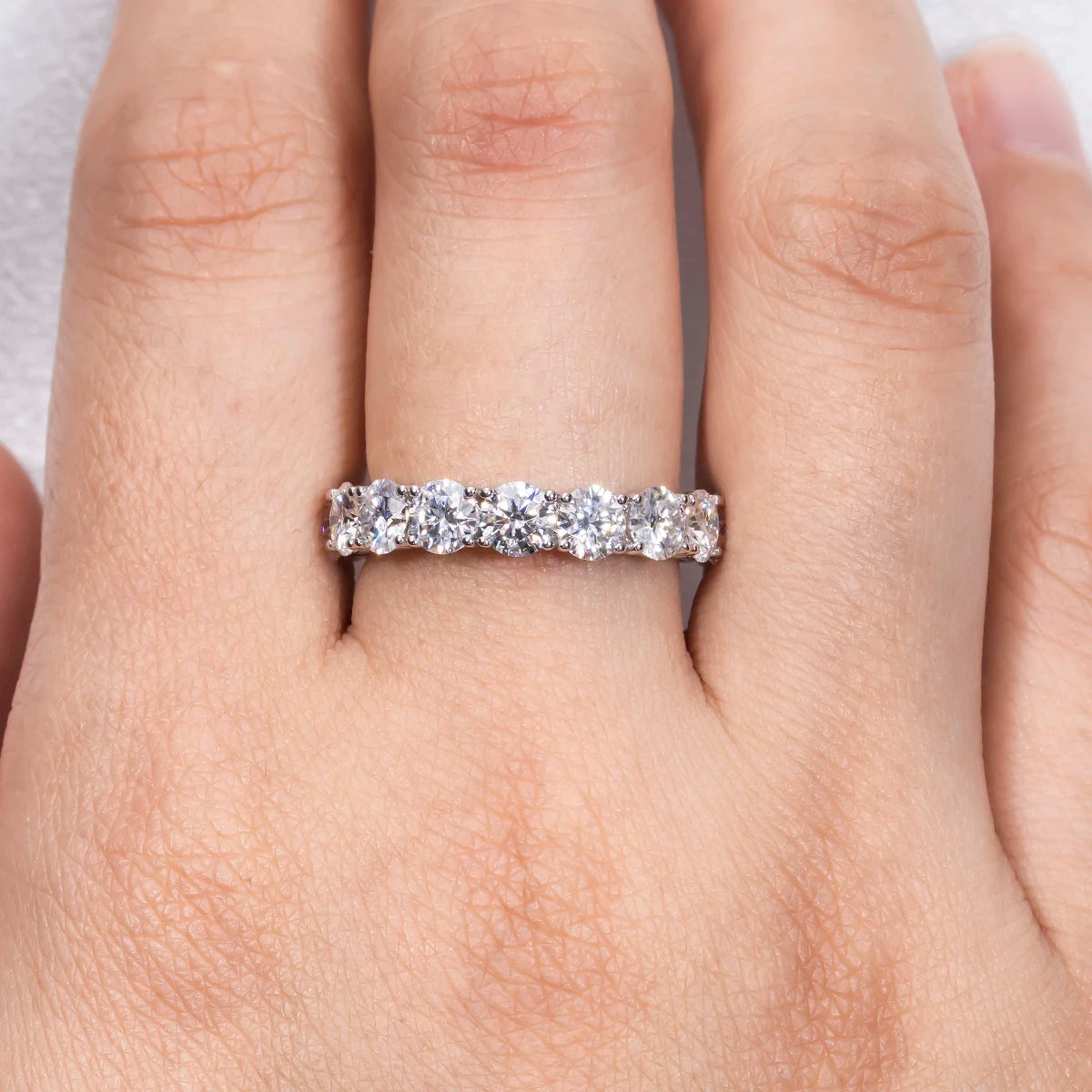 5 CTTW D Color Moissanite Eternity Ring