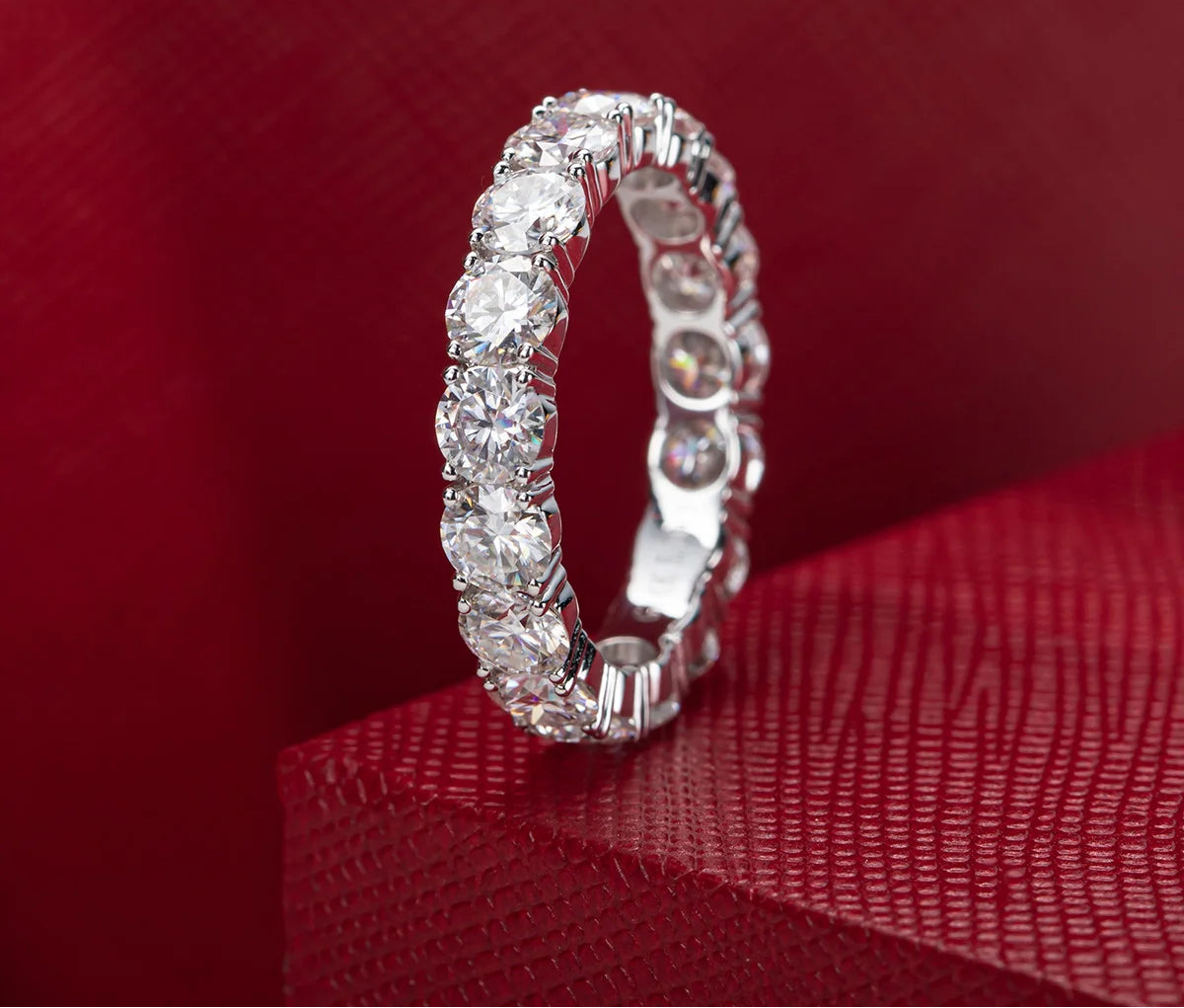 5 CTTW D Color Moissanite Eternity Ring