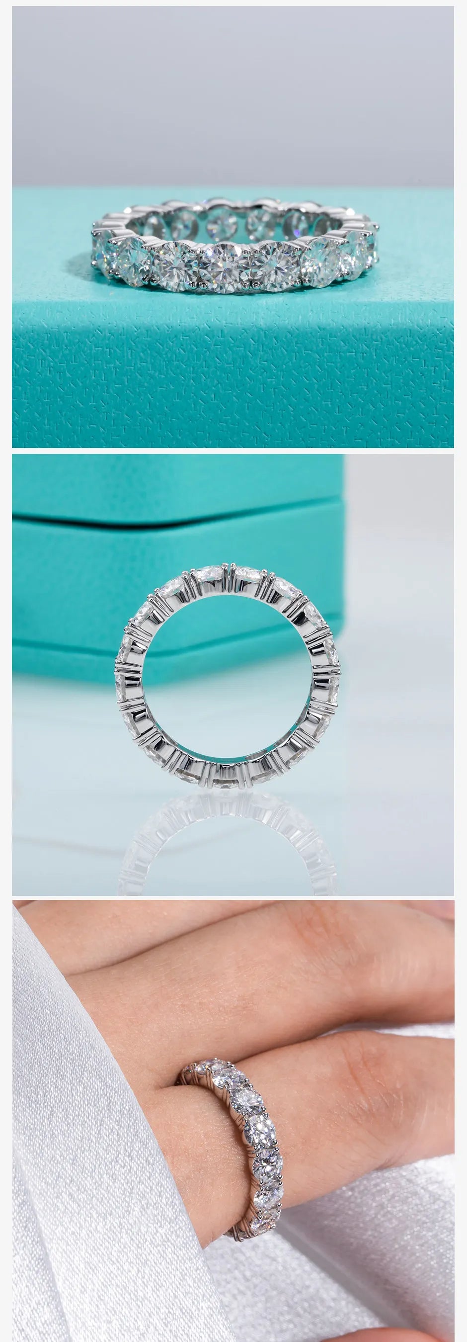 5 CTTW D Color Moissanite Eternity Ring