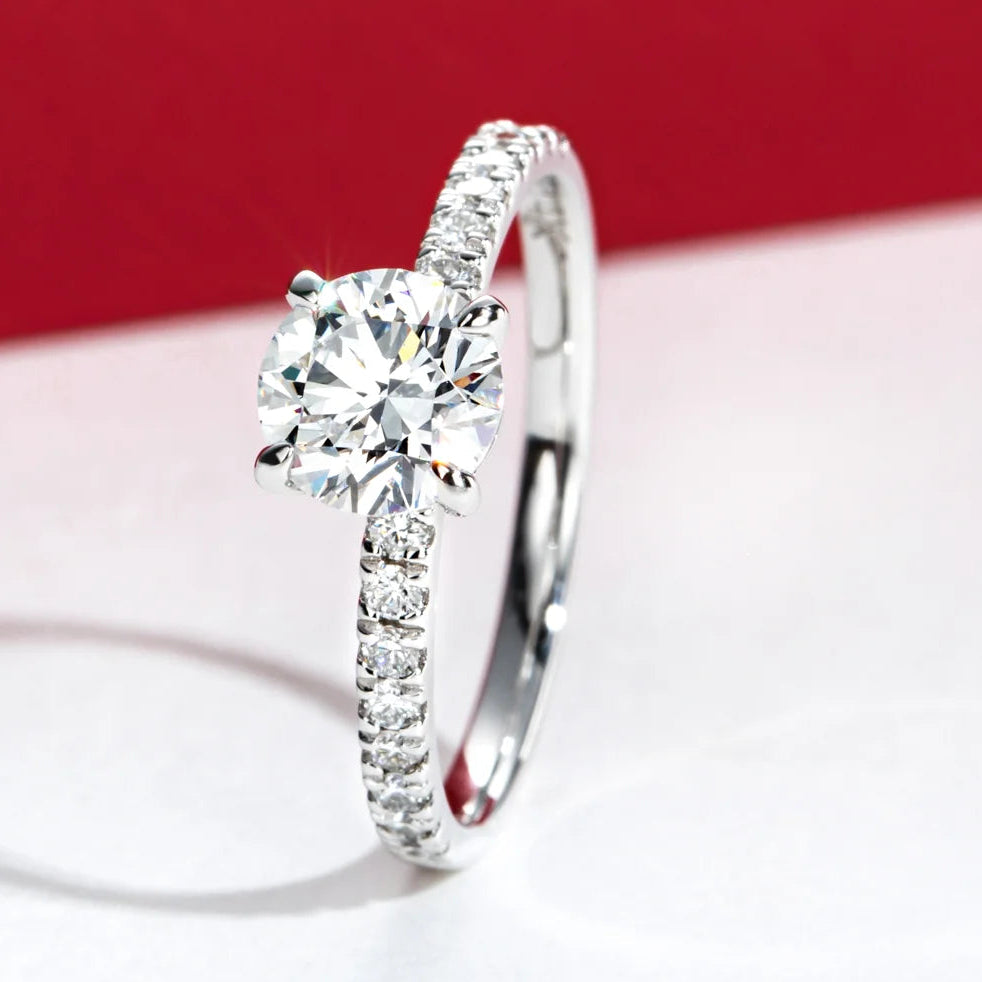 1 CT D Color Lab Grown Diamond Engagement Ring