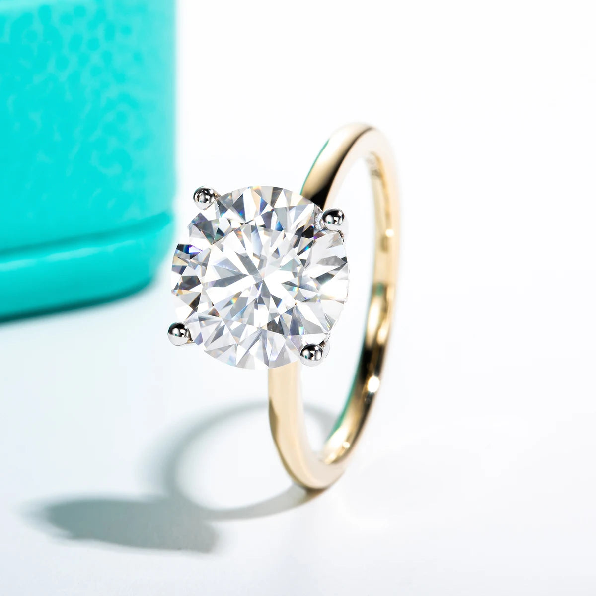 3 CT Moissanite Solid Gold Engagement Ring