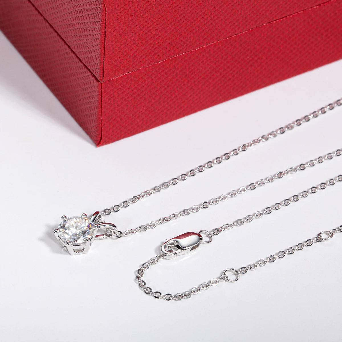 1 Carat D Color Moissanite Pendant Necklace