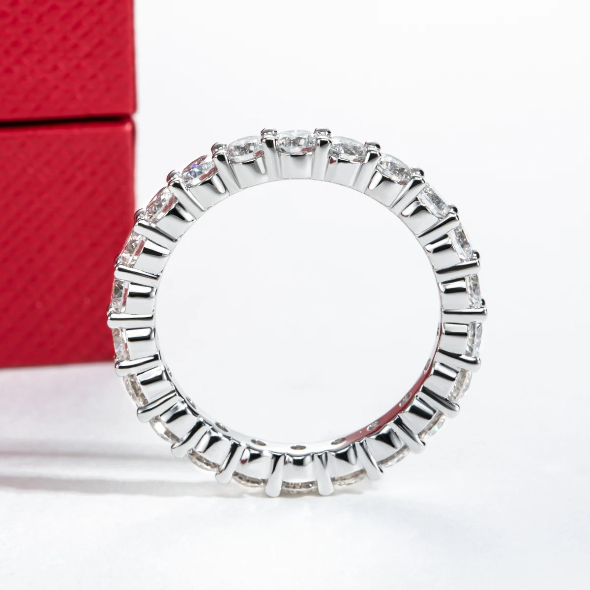 3MM D Color Lab Grown Diamond Eternity Wedding Band