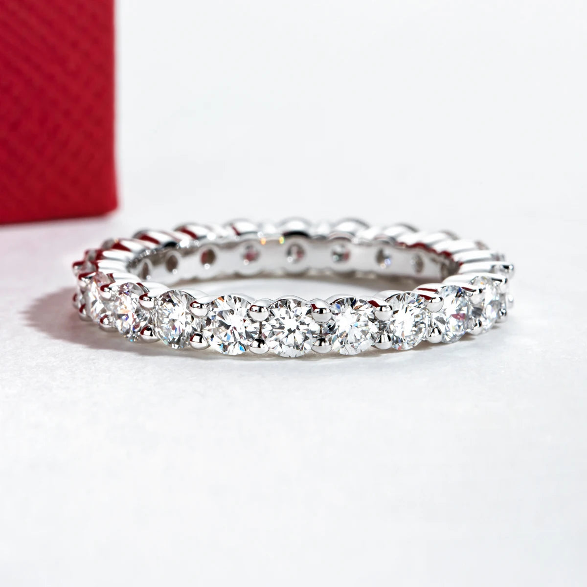 3MM D Color Lab Grown Diamond Eternity Wedding Band