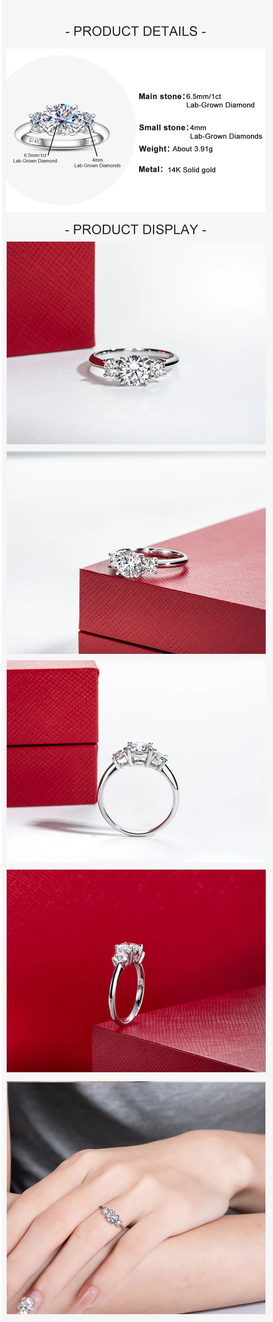 1.5 CTTW VVS2 D Color Lab Grown Diamond Ring