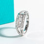 3 MM Princess Cut Moissanite Roman Ring