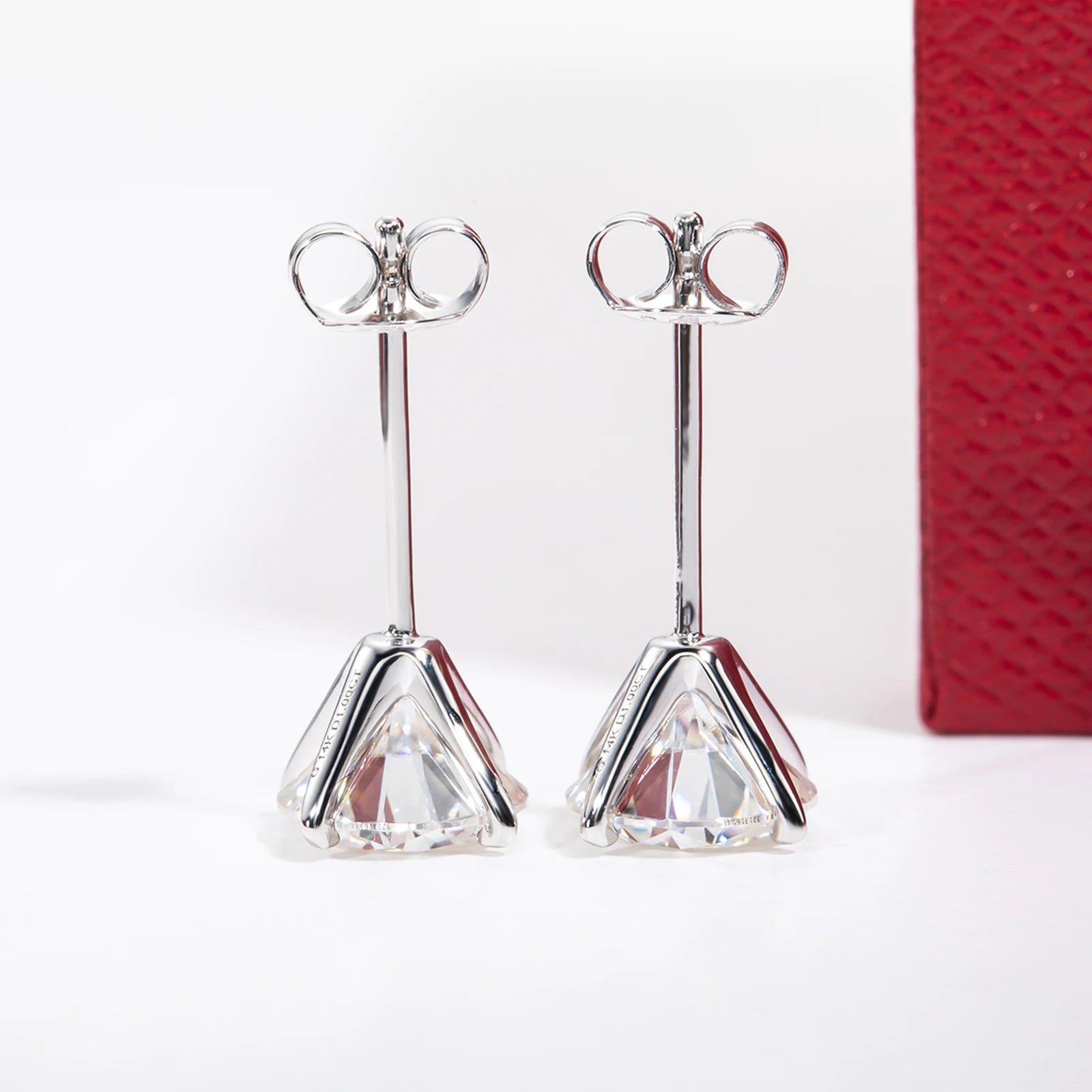 VVS1 14K Gold Round Cut Moissanite Earrings