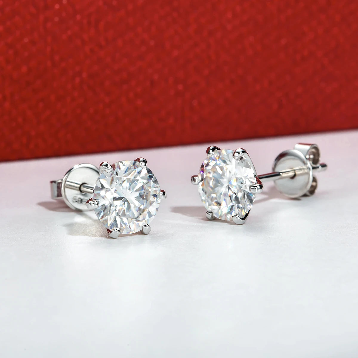 1 CT VVS1 D Color Moissanite Stud Earrings