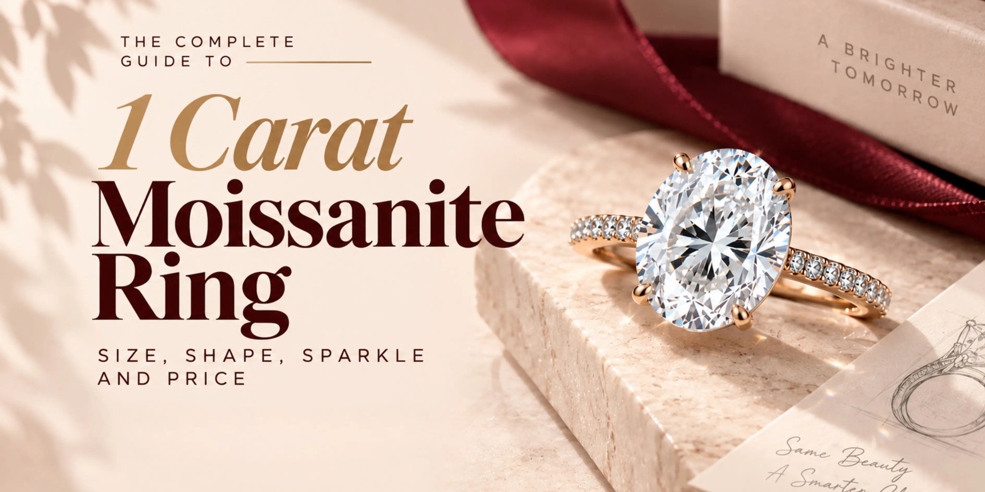 1 Carat Moissanite Ring Guide for Size, Shape, Sparkle and Price