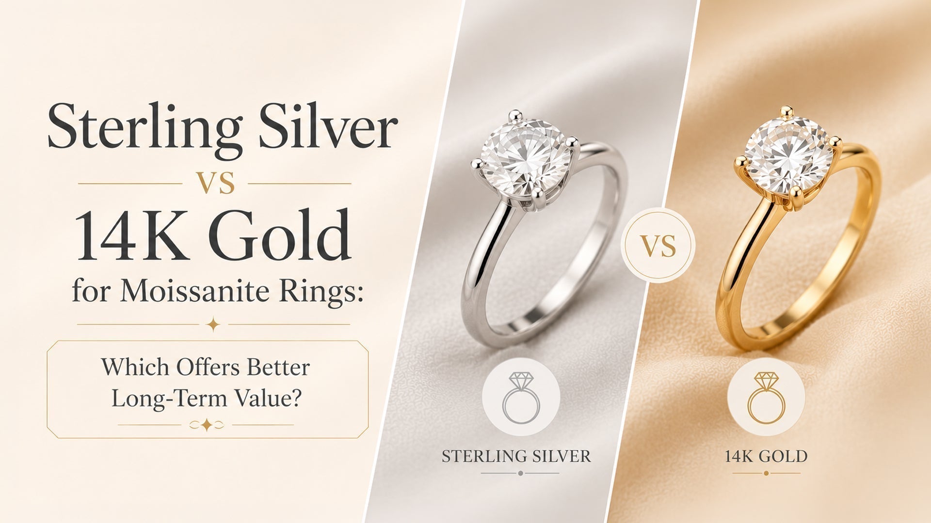 Sterling Silver vs. 14K Gold for Moissanite Rings: Which Offers Better Long-Term Value?