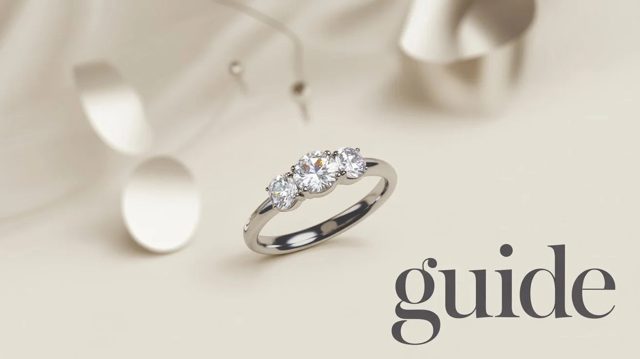 three stone Moissanite ring