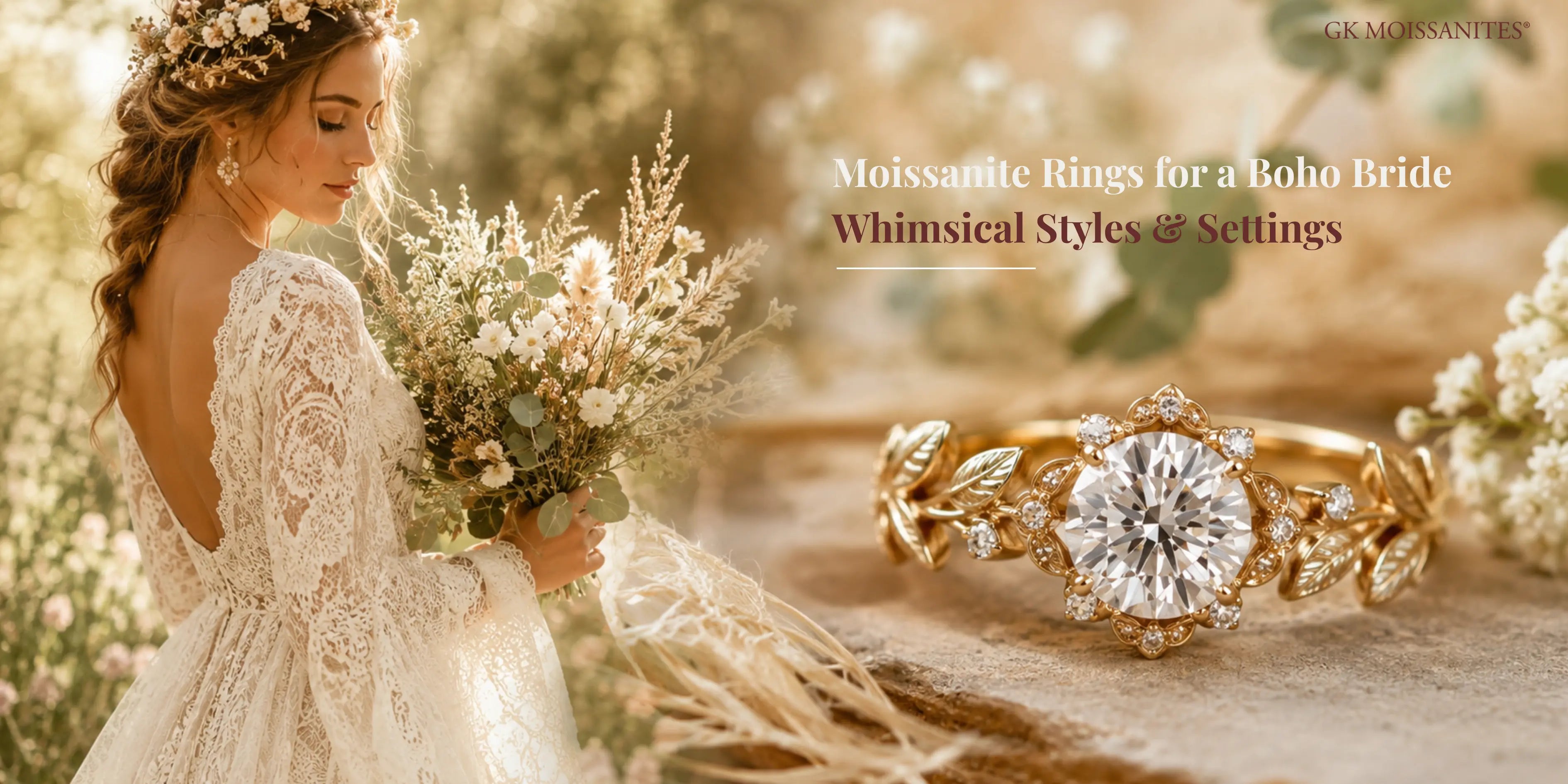Moissanite Rings for a Boho Bride : Whimsical Styles & Settings