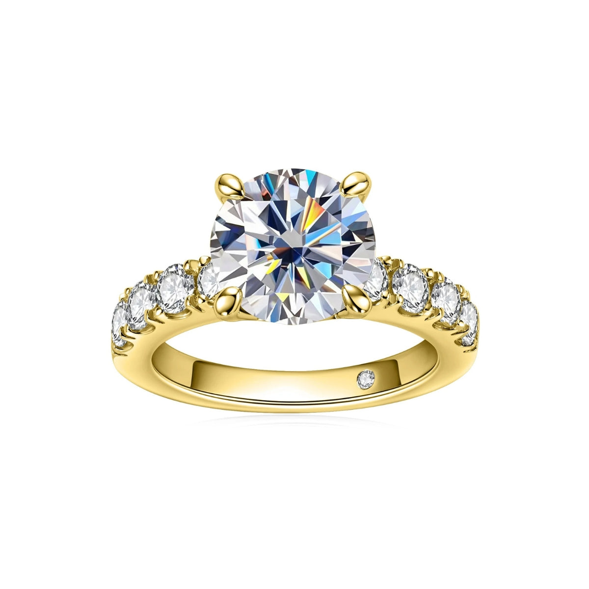 4.3 CT D Color Moissanite Engagement Ring