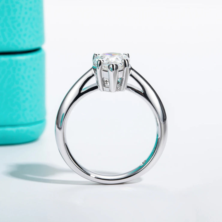 2.5C Pear Cut Engagement Ring Moissanite Ring Unique Engagement