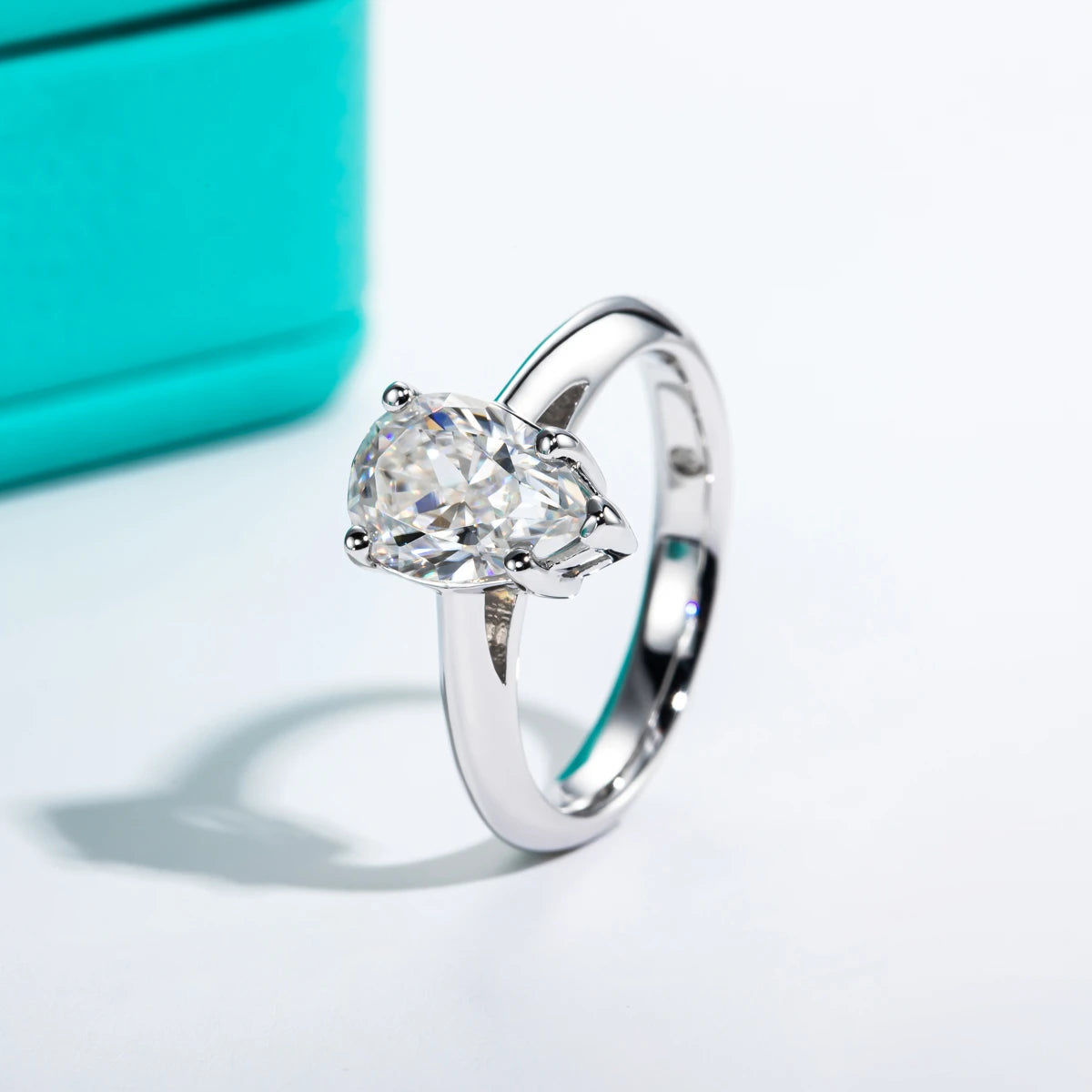 2.5CT Pear Cut Engagement Ring Moissanite Ring Unique Engagement Rings