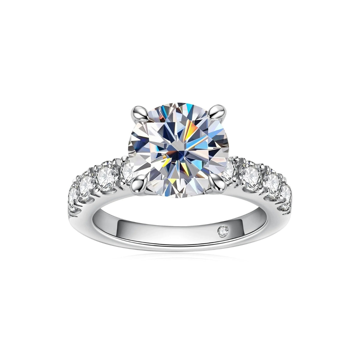 4.3 CT D Color Moissanite Engagement Ring