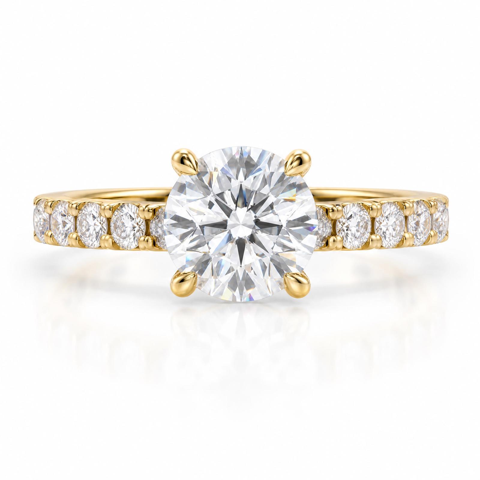 4.3 CT D Color Moissanite Engagement Ring
