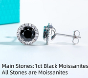 1 CT Black Moissanite Classic Stud Earring