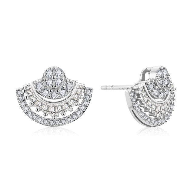 VVS1 D Color Moissanite Sector Earrings | S925.