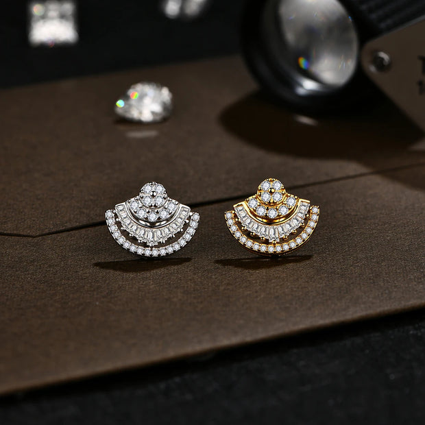 VVS1 D Color Moissanite Sector Earrings | S925.