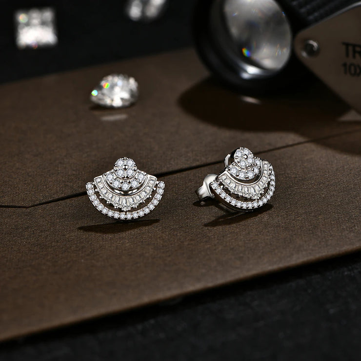 VVS1 D Color Moissanite Sector Earrings | S925.
