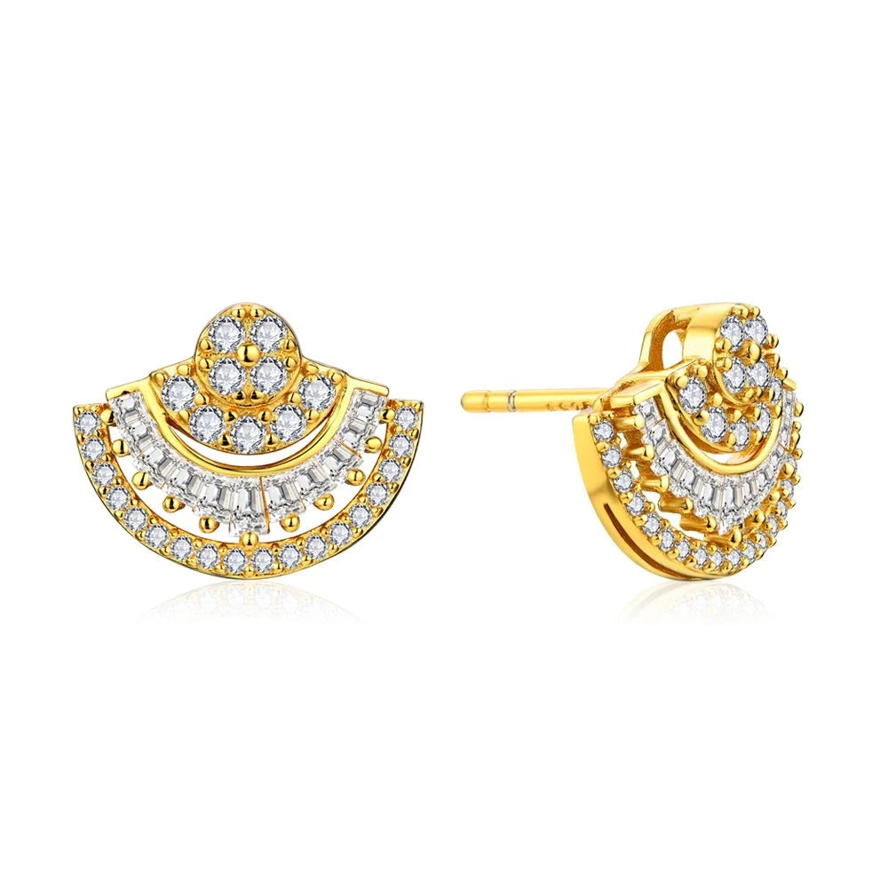 VVS1 D Color Moissanite Sector Earrings | S925.