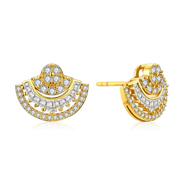 VVS1 D Color Moissanite Sector Earrings | S925.