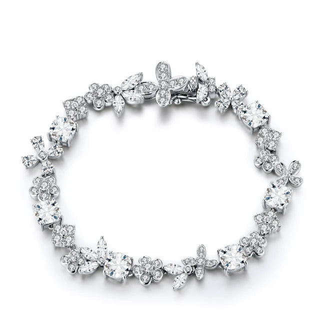 VVS 1 D-Color 6*6mm Cushion Cut Moissanite Bracelet.