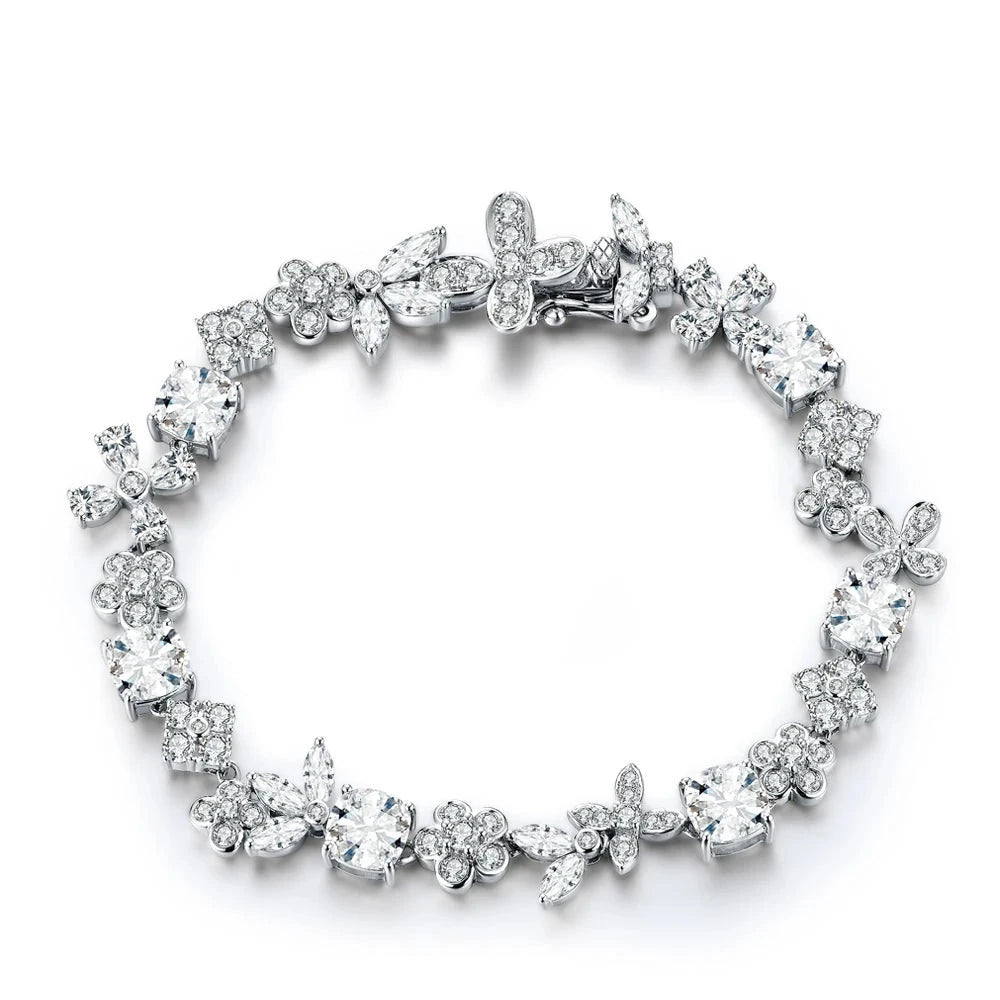 VVS 1 D-Color 6*6mm Cushion Cut Moissanite Bracelet.