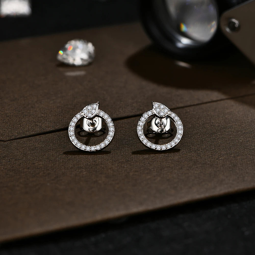 D VVS1 Color Moissanite Stud Earrings.