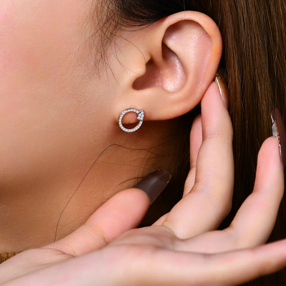 D VVS1 Color Moissanite Stud Earrings.