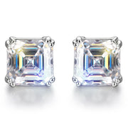 5MM Asscher-Cut Moissanite Stud Earrings