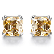 5MM Asscher-Cut Moissanite Stud Earrings