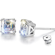 5MM Asscher-Cut Moissanite Stud Earrings