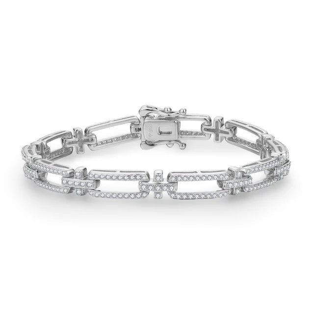 VVS1 Brilliant Cut Moissanite Bracelet | 925 Sterling Silver.