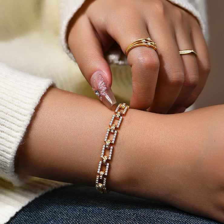 VVS1 Brilliant Cut Moissanite Bracelet | 925 Sterling Silver.