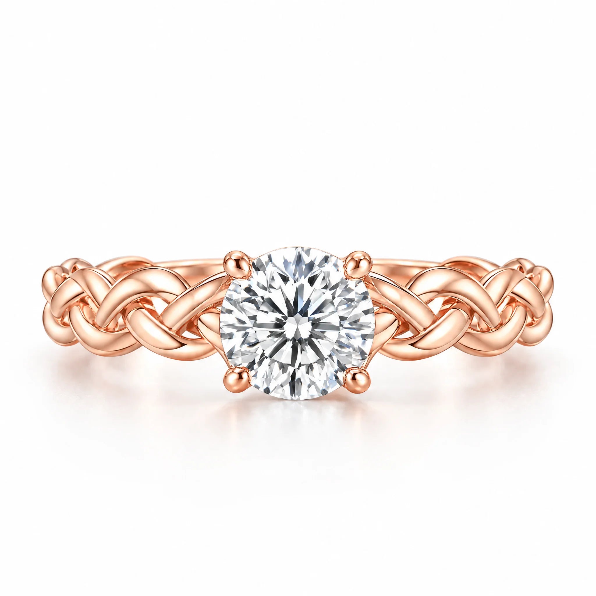 5.0mm Brilliant Cut Moissanite Ring